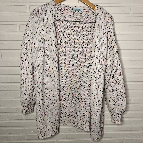 P.S Kate Off White Confetti Knit Open Cardigan, Women’s Size Small/ Medium - Picture 1 of 10